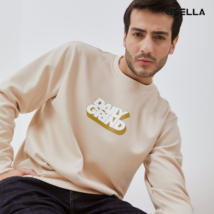 Osella Light Danball Fabric Printed Sweatshirt Beige