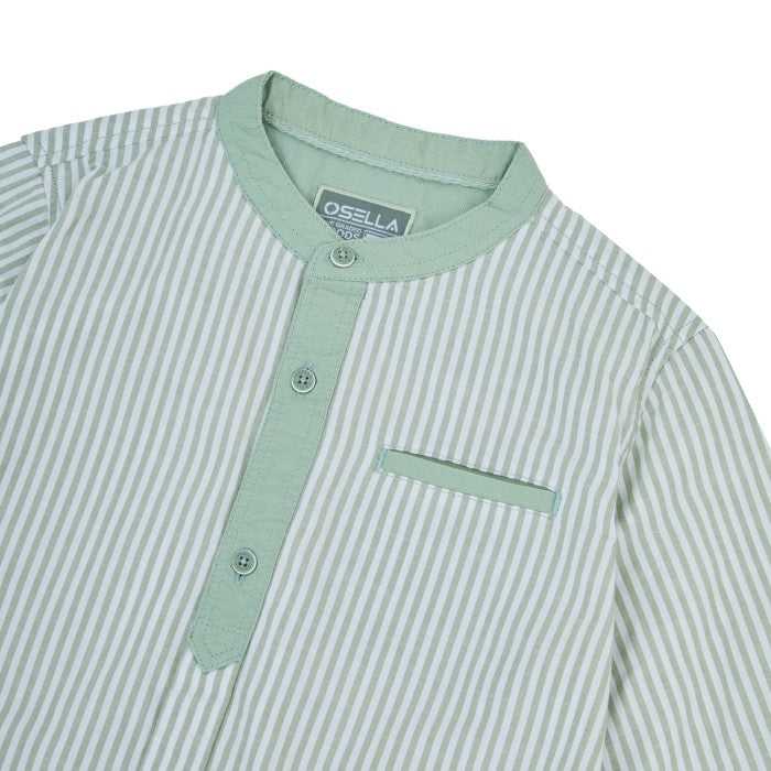 Osella Kids Boy Forest Collection Long Slevee Stripe Shirt In Mint