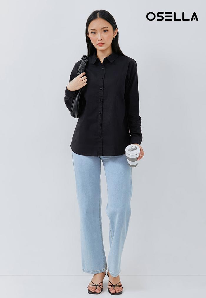 OSELLA ELLIE REGULAR SHIRT IN BLACK