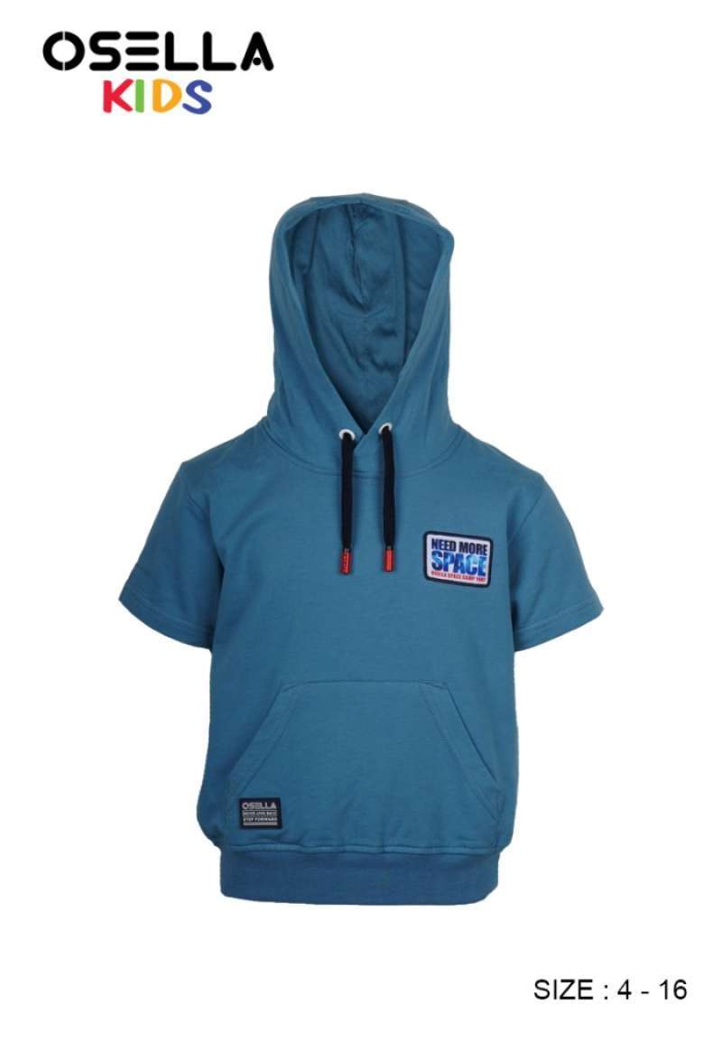 OSELLA SPACE REGULAR HOODIE T SHIRT IN BLUE