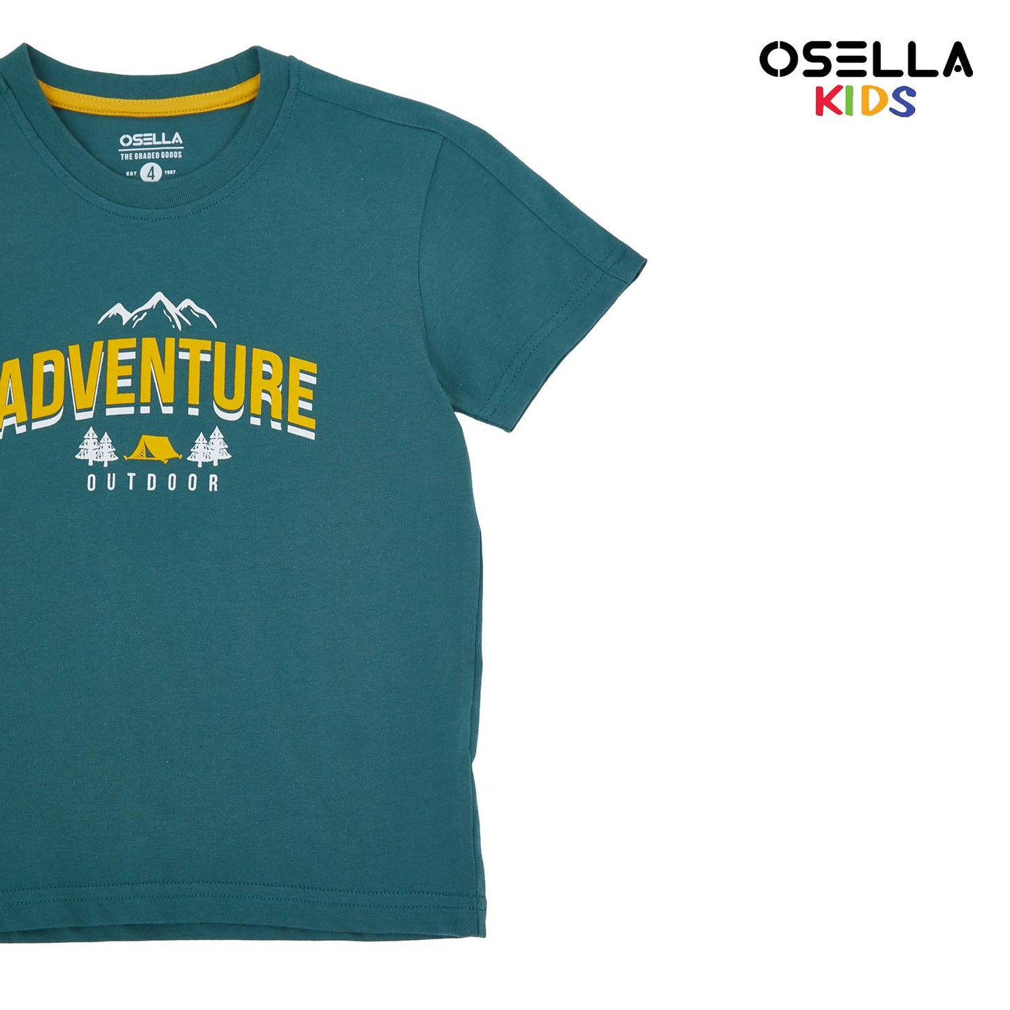 Osella Adventure Print Short Sleeve T-Shirt in Teal Green 2274500619 | Atasan Kaos Lengan Pendek Anak Laki Laki