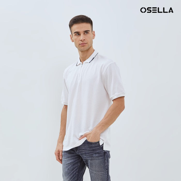 Osella Theo Textured Zipper Polo Shirt