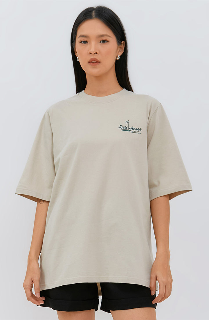 Osella Relaxed Fit Graphic T-Shirt In Light Beige