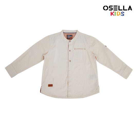 Osella Kids Boy Desert Collection Long Slevee Shirt In Beige