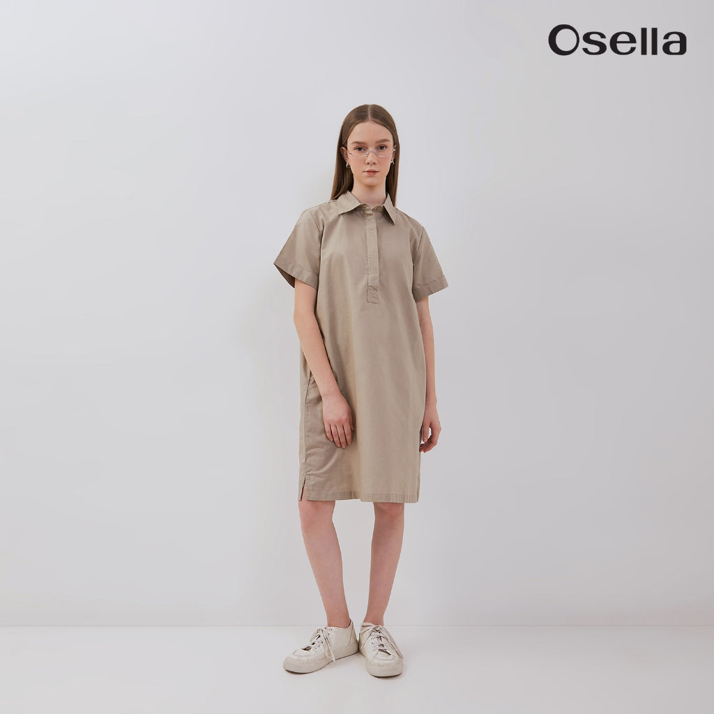 Osella Short Sleeve Polo Collared Mini Dress 21565001 | Mini Dress Polo Lengan Pendek Perempuan