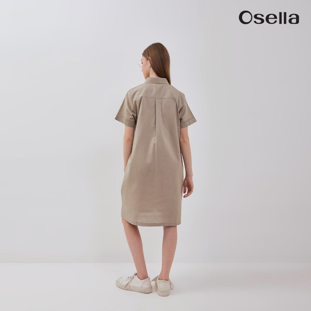 Osella Short Sleeve Polo Collared Mini Dress 21565001 | Mini Dress Polo Lengan Pendek Perempuan