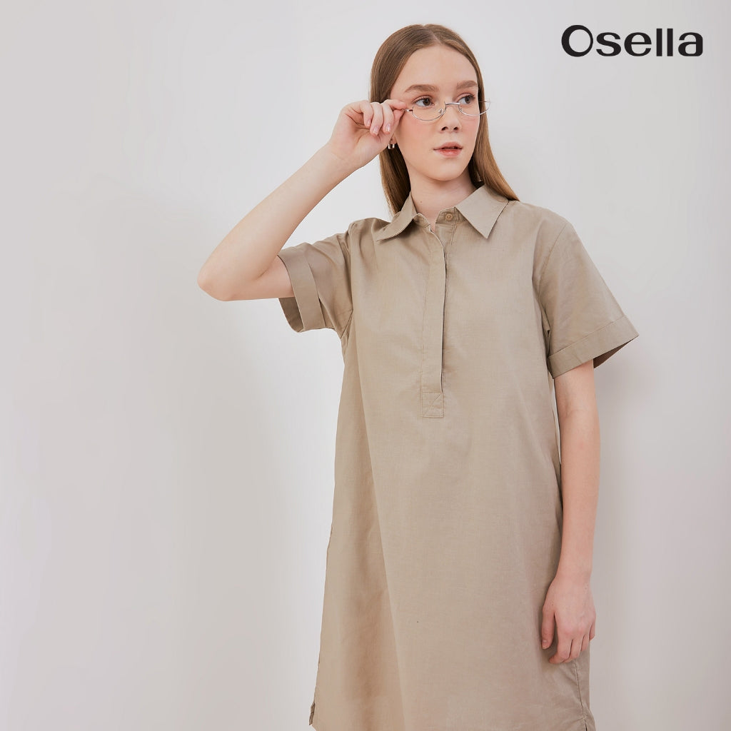 Osella Short Sleeve Polo Collared Mini Dress 21565001 | Mini Dress Polo Lengan Pendek Perempuan