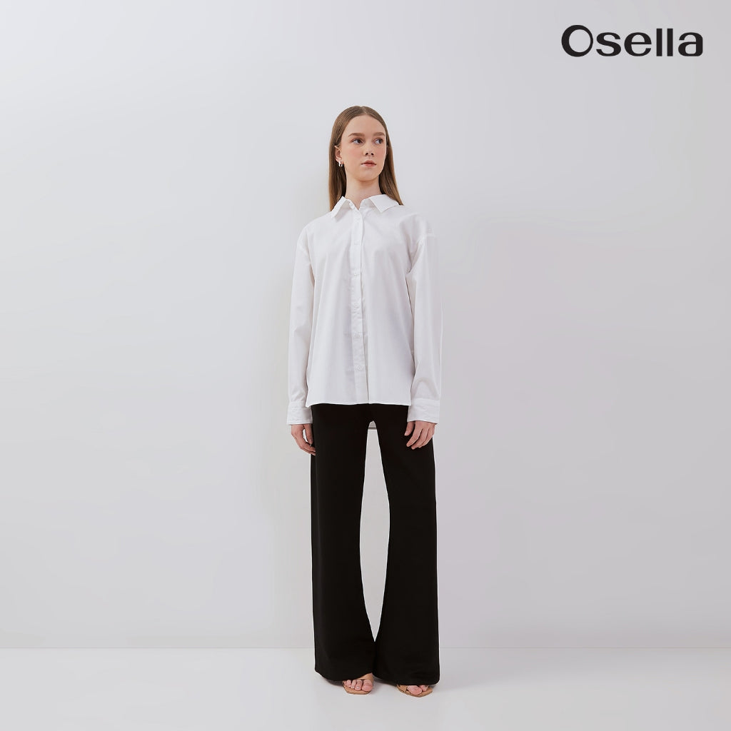 Osella Basic Long Sleeve Shirt 31375001 | Atasan Kemeja Lengan Panjang Perempuan