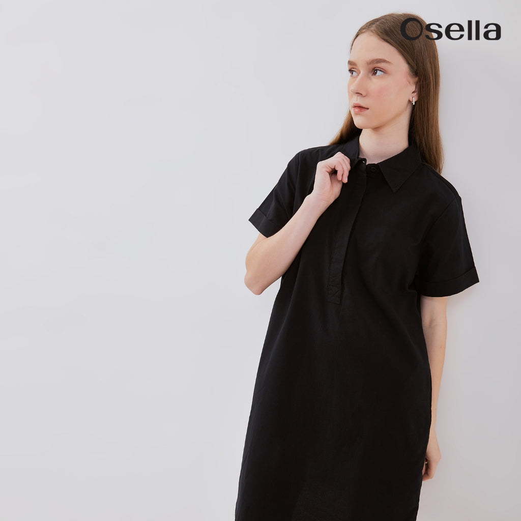 Osella Short Sleeve Polo Collared Mini Dress 21565001 | Mini Dress Polo Lengan Pendek Perempuan