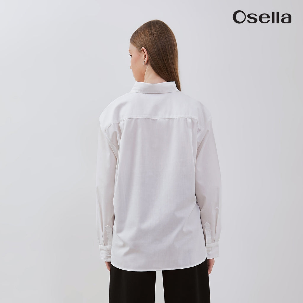 Osella Basic Long Sleeve Shirt 31375001 | Atasan Kemeja Lengan Panjang Perempuan