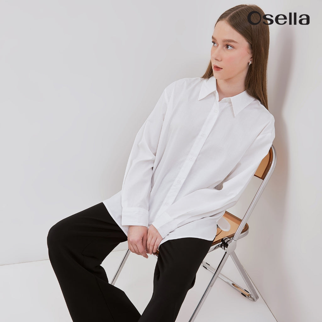 Osella Basic Long Sleeve Shirt 31375001 | Atasan Kemeja Lengan Panjang Perempuan