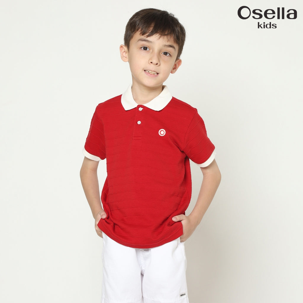 Osella Archie Texture Stripe Polo Shirt 22215003 | Atasan Polo Anak Laki Laki