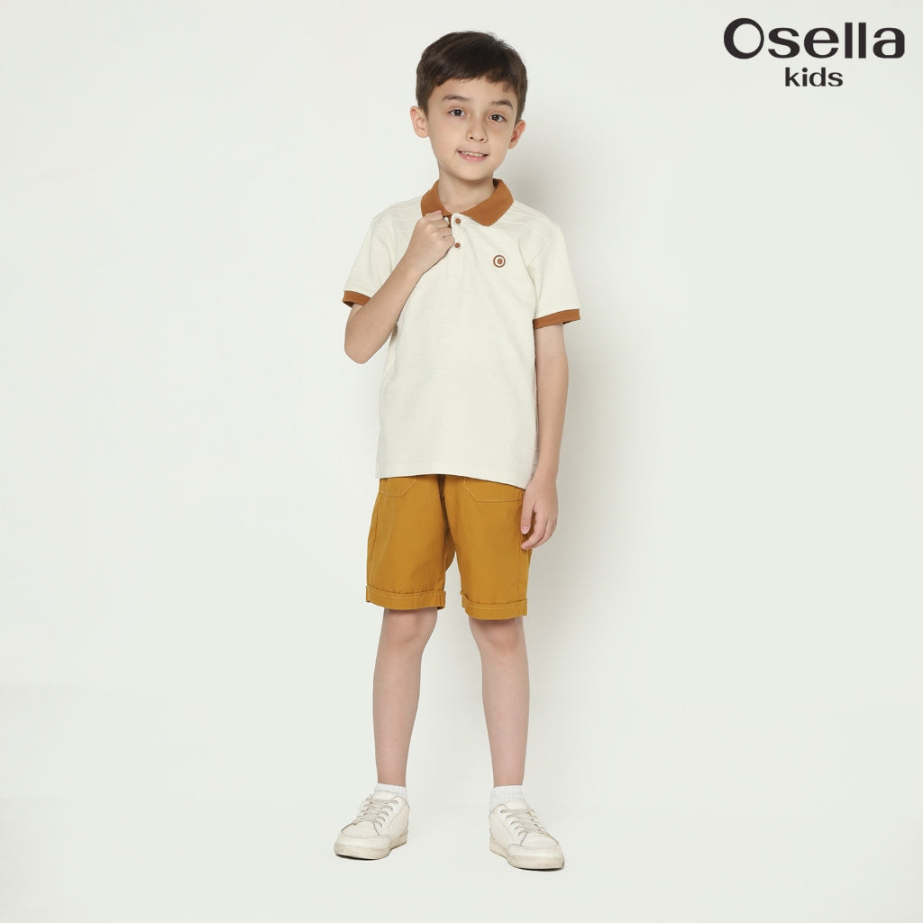 Osella Archie Texture Stripe Polo Shirt 22215003 | Atasan Polo Anak Laki Laki