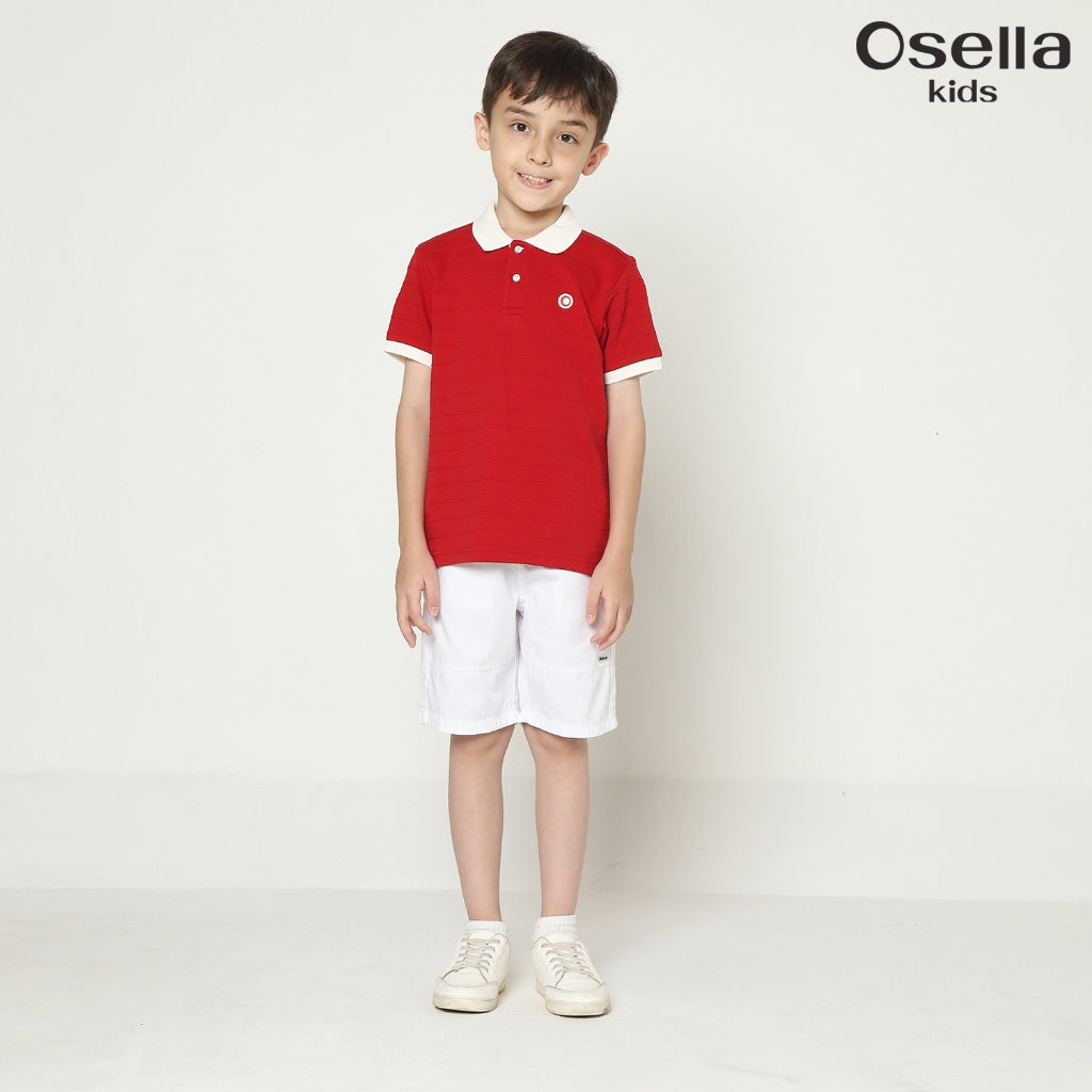 Osella Archie Texture Stripe Polo Shirt 22215003 | Atasan Polo Anak Laki Laki