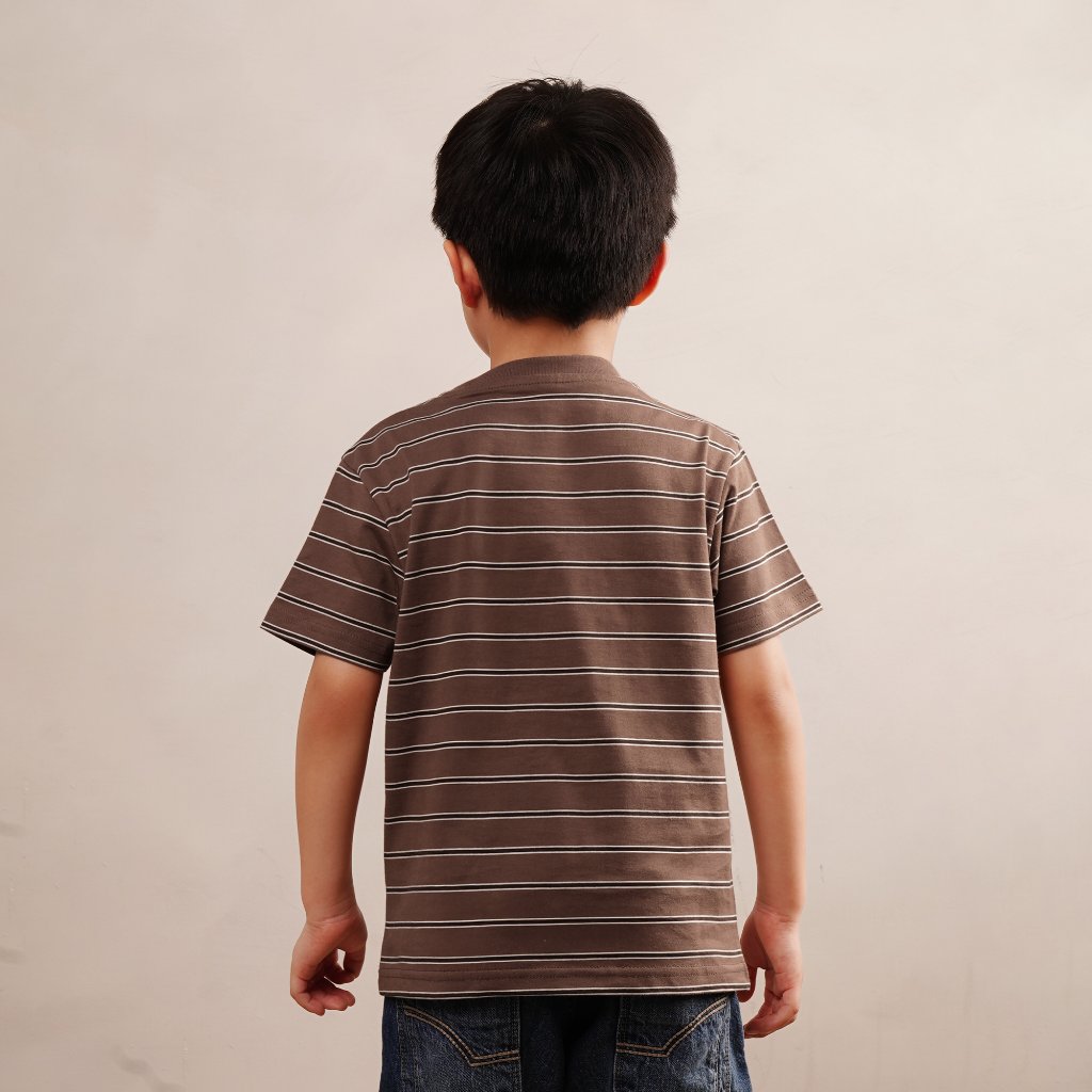 Osella Kids Grigon T-Shirt Stripe in Smoke Brown 2270660456 | Kaos Lengan Pendek Anak Laki Laki