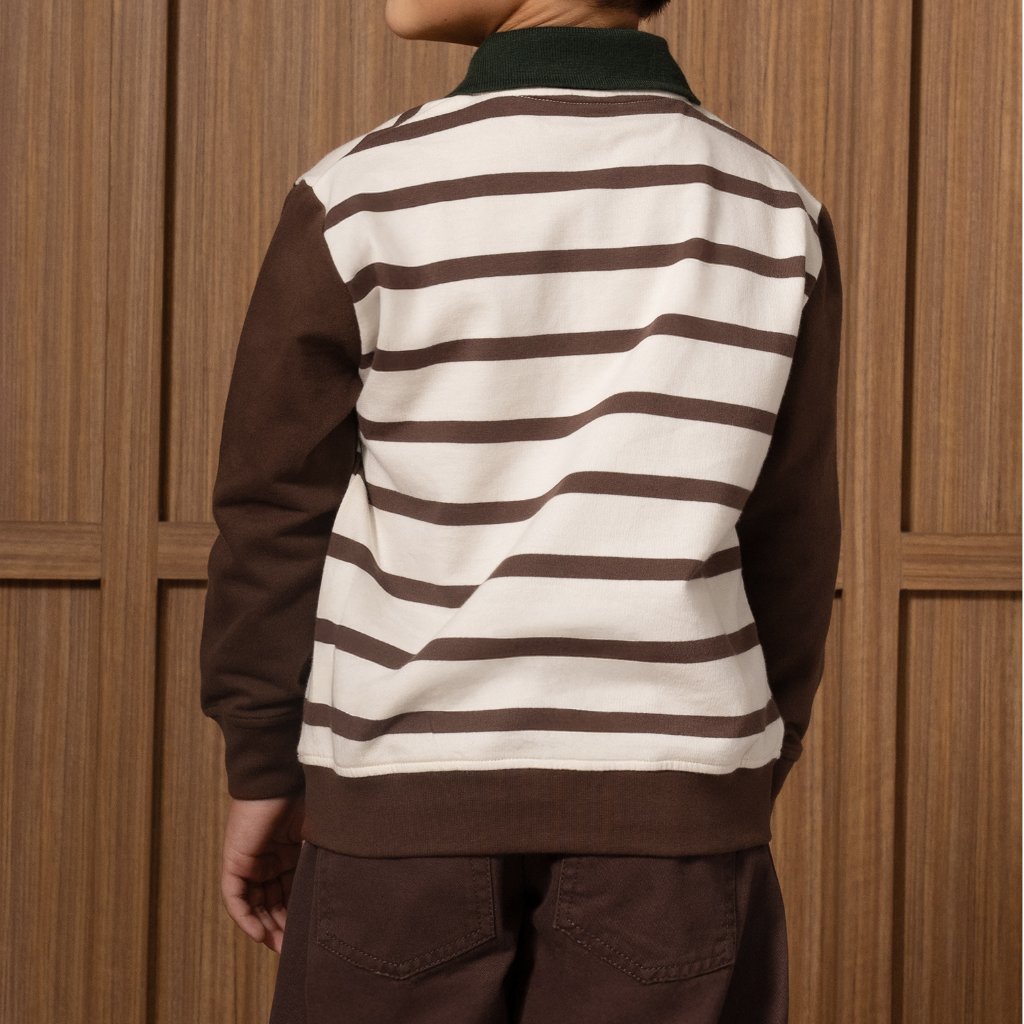 Osella Kids Harold Collared Sweatshirt Stripe 2210660388 | Atasan Lengan Panjang Garis Garis Anak Laki Laki