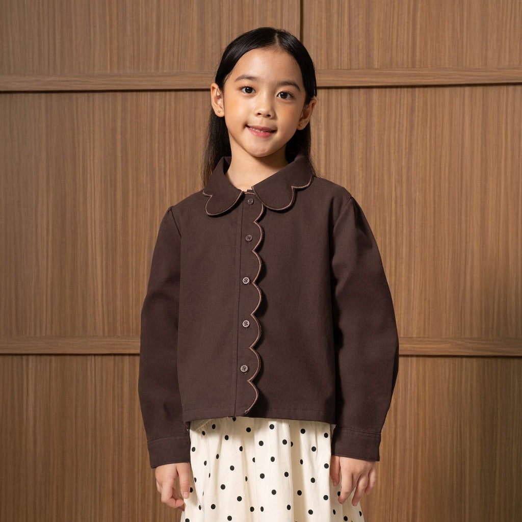 Osella Kids Hazel Scalloped Twill Shacket 1361660356 | Outer Anak Perempuan