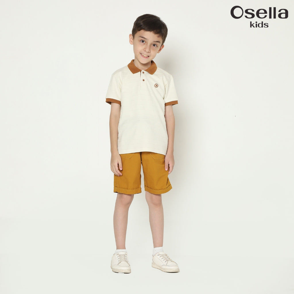 Osella Archie Texture Stripe Polo Shirt 22215003 | Atasan Polo Anak Laki Laki