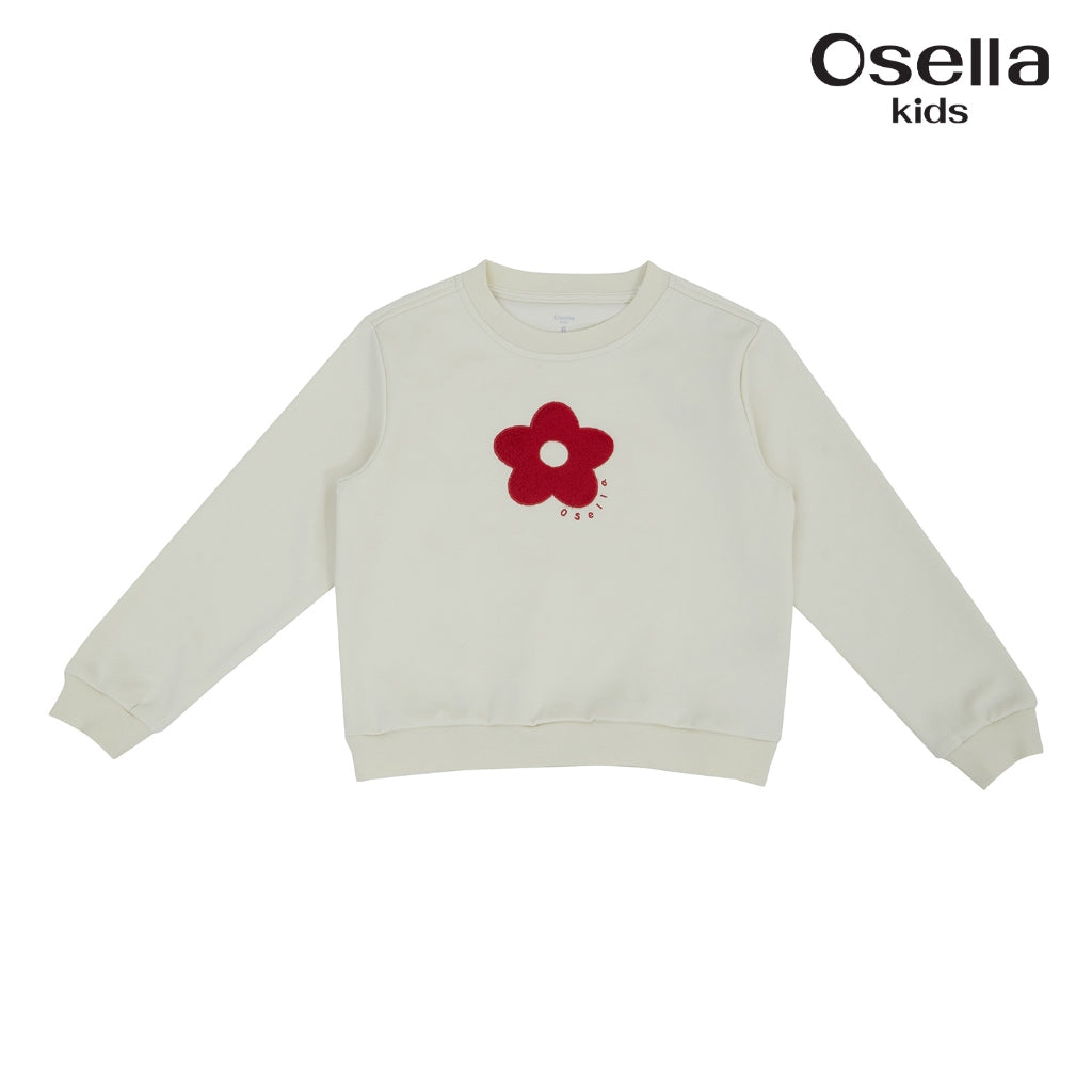 Osella Red Floral Knit Sweatshirt 2312500388 | Sweater Lengan Panjang Anak Perempuan