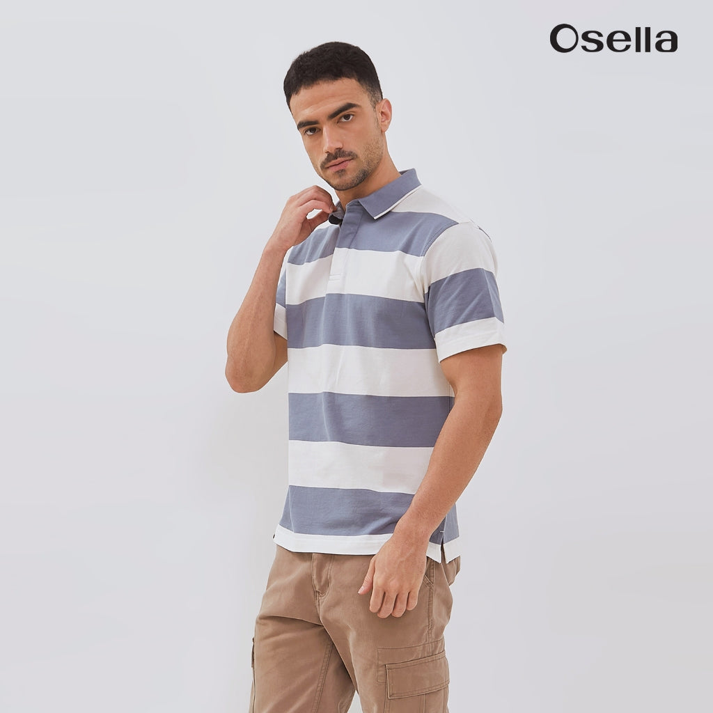 Osella Rodger Striped Polo Shirt 2021501236 | Kaos Polo Lengan Pendek Pria