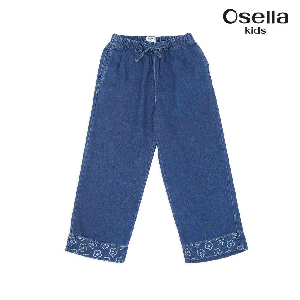 Osella Daisy Wide Leg Denim 238O5003 | Celana Denim Panjang Anak Perempuan