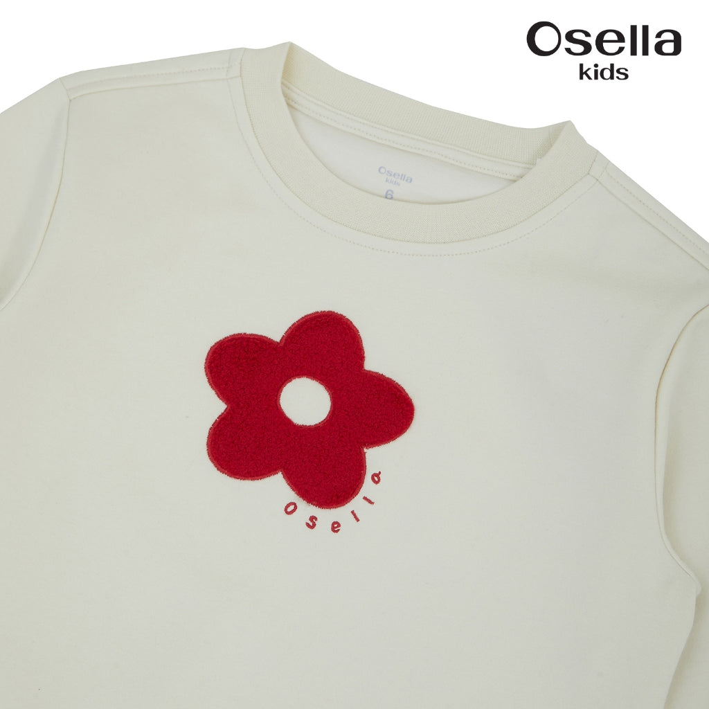 Osella Red Floral Knit Sweatshirt 2312500388 | Sweater Lengan Panjang Anak Perempuan