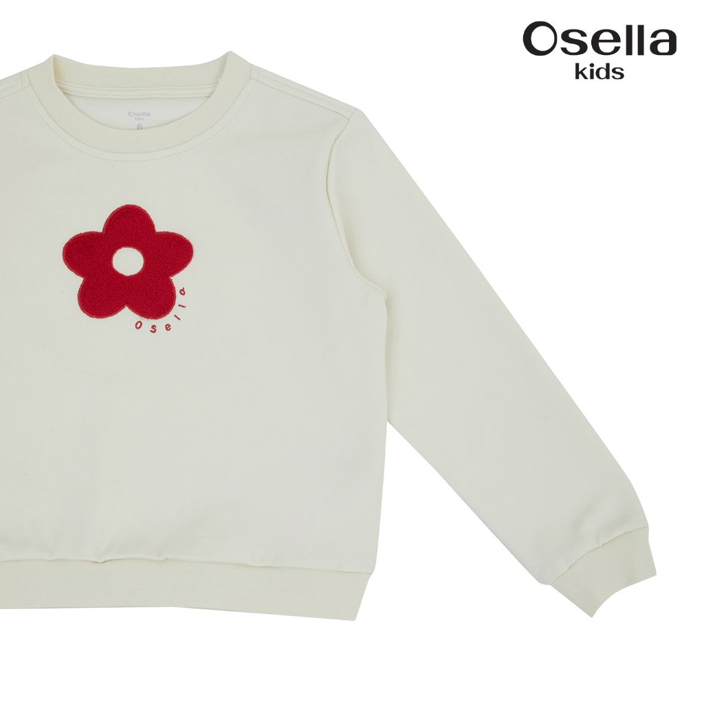 Osella Red Floral Knit Sweatshirt 2312500388 | Sweater Lengan Panjang Anak Perempuan