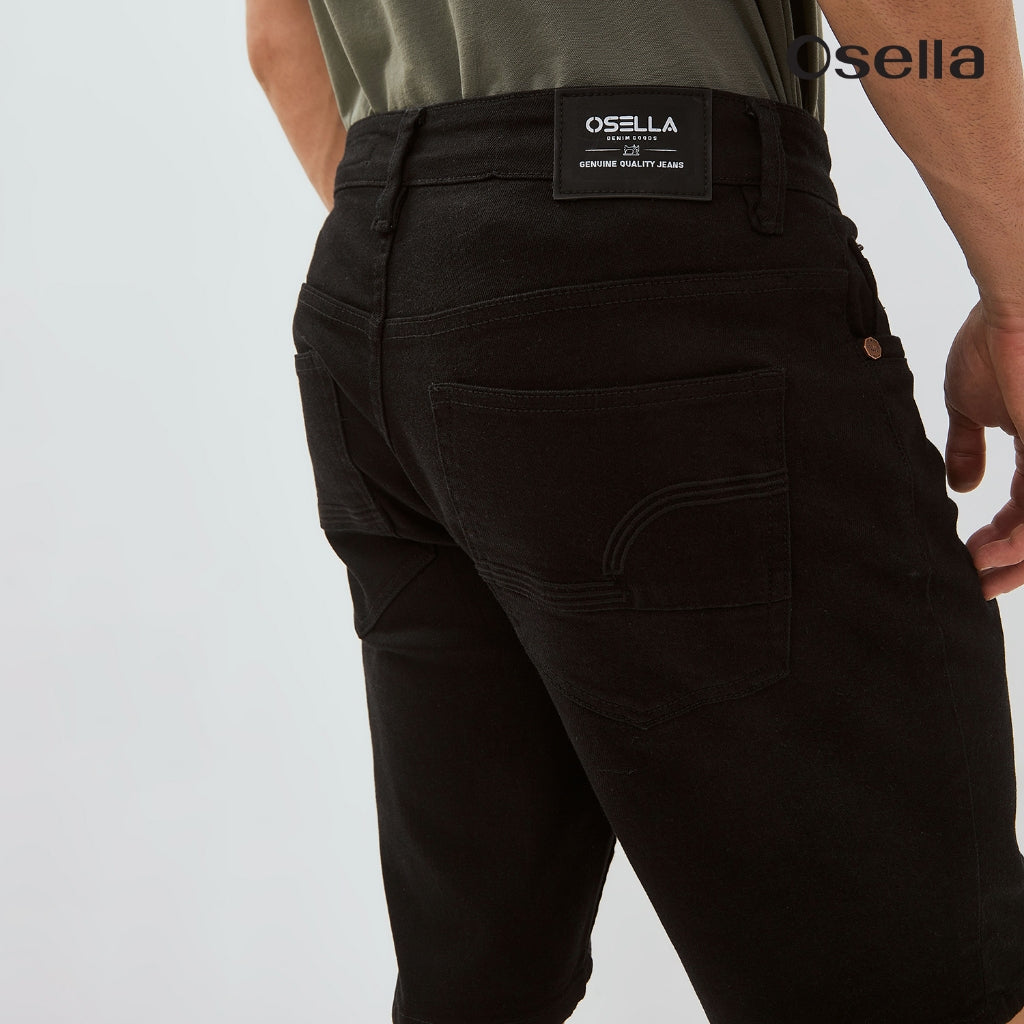 Osella Short Denim Pants In Black Wash 2086500743 | Celana Jeans Pendek Pria