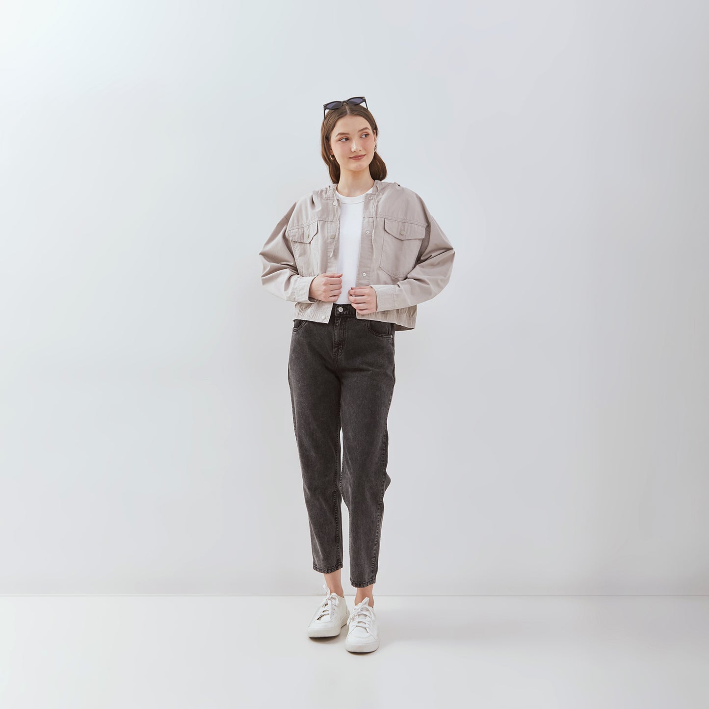 Osella Hoodie Outer Shirt In Light Grey