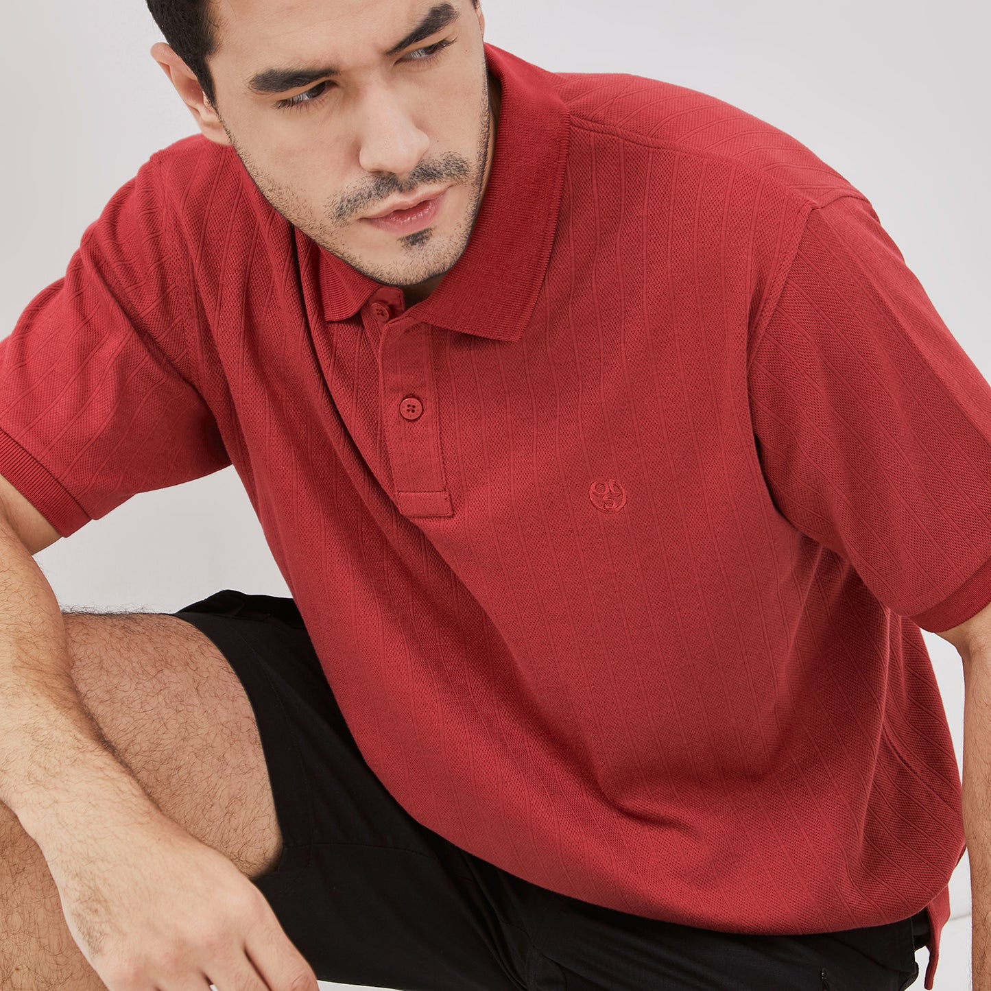 Osella Dean Regular Striped Textured Polo Shirt