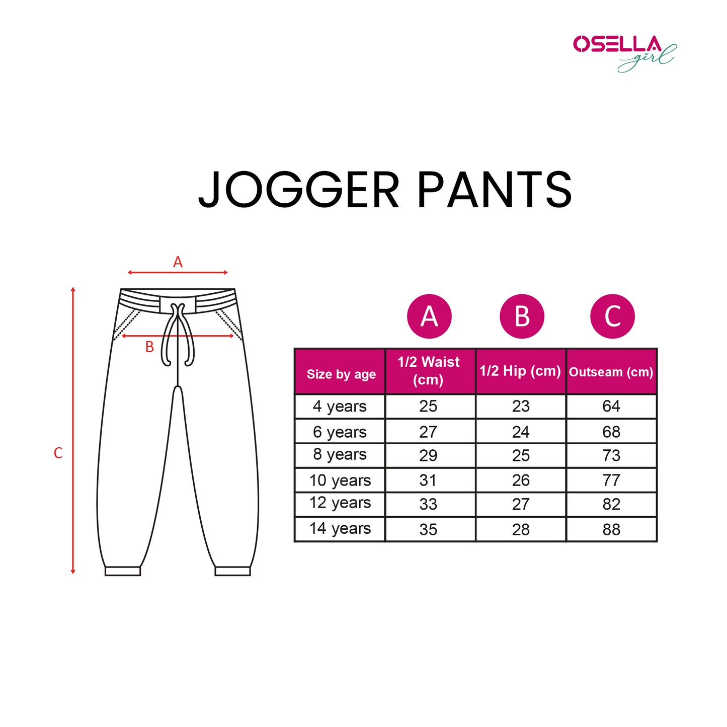 Osella Kids Girl Jogger Pants in Soft Pink