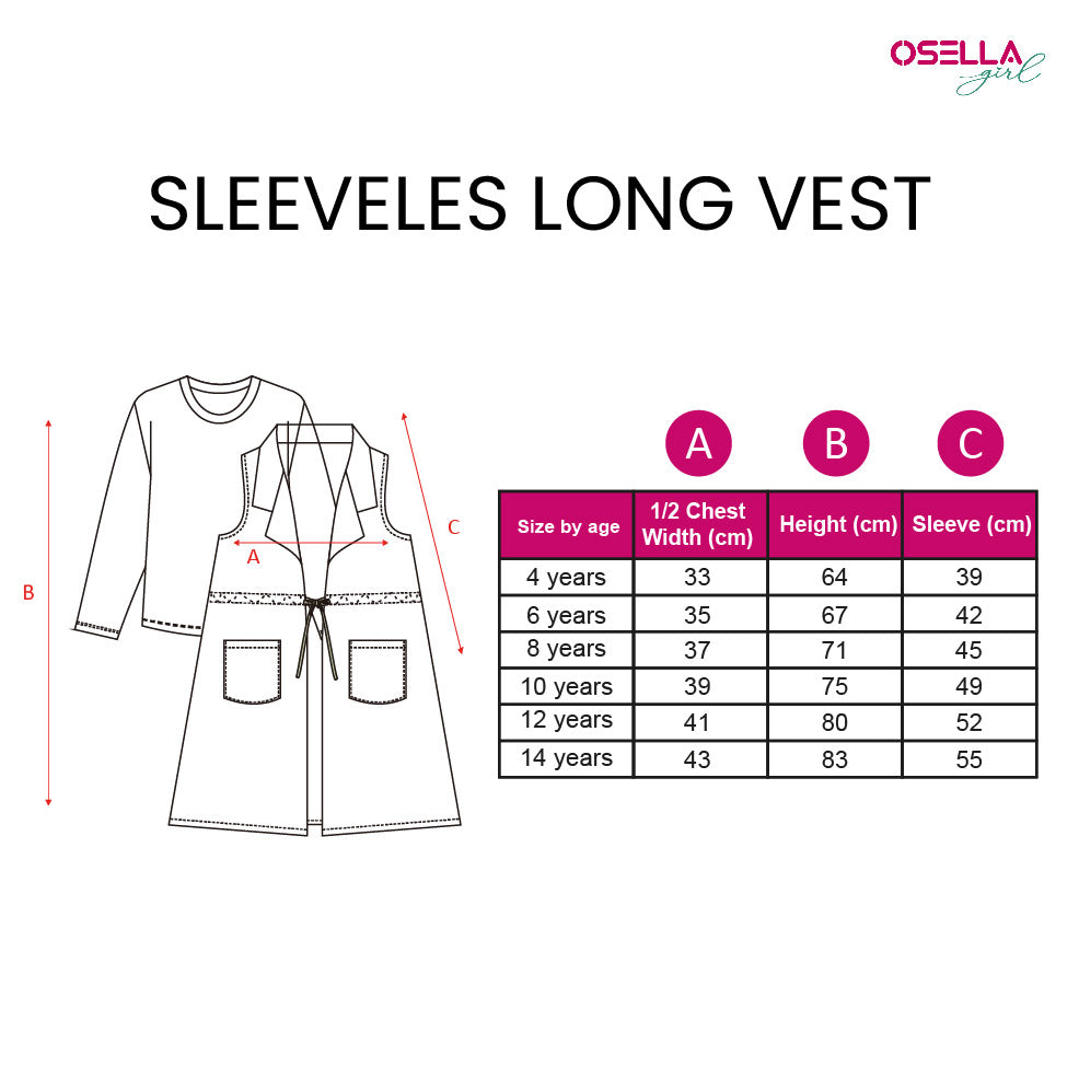 Osella Kids Sleeveles Long Vest In Striped Fabric + Additional Long Sleeve T-Shirt