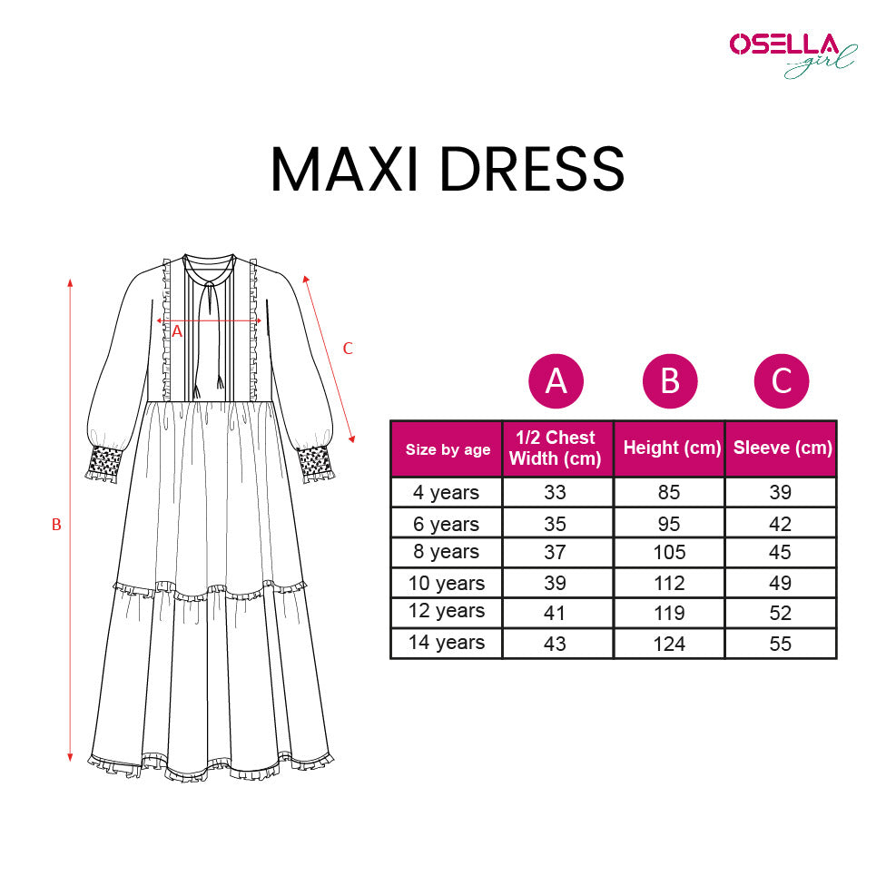 Osella Kids Sienna Long Sleeve Maxi Dress In Pink Floral Patterns