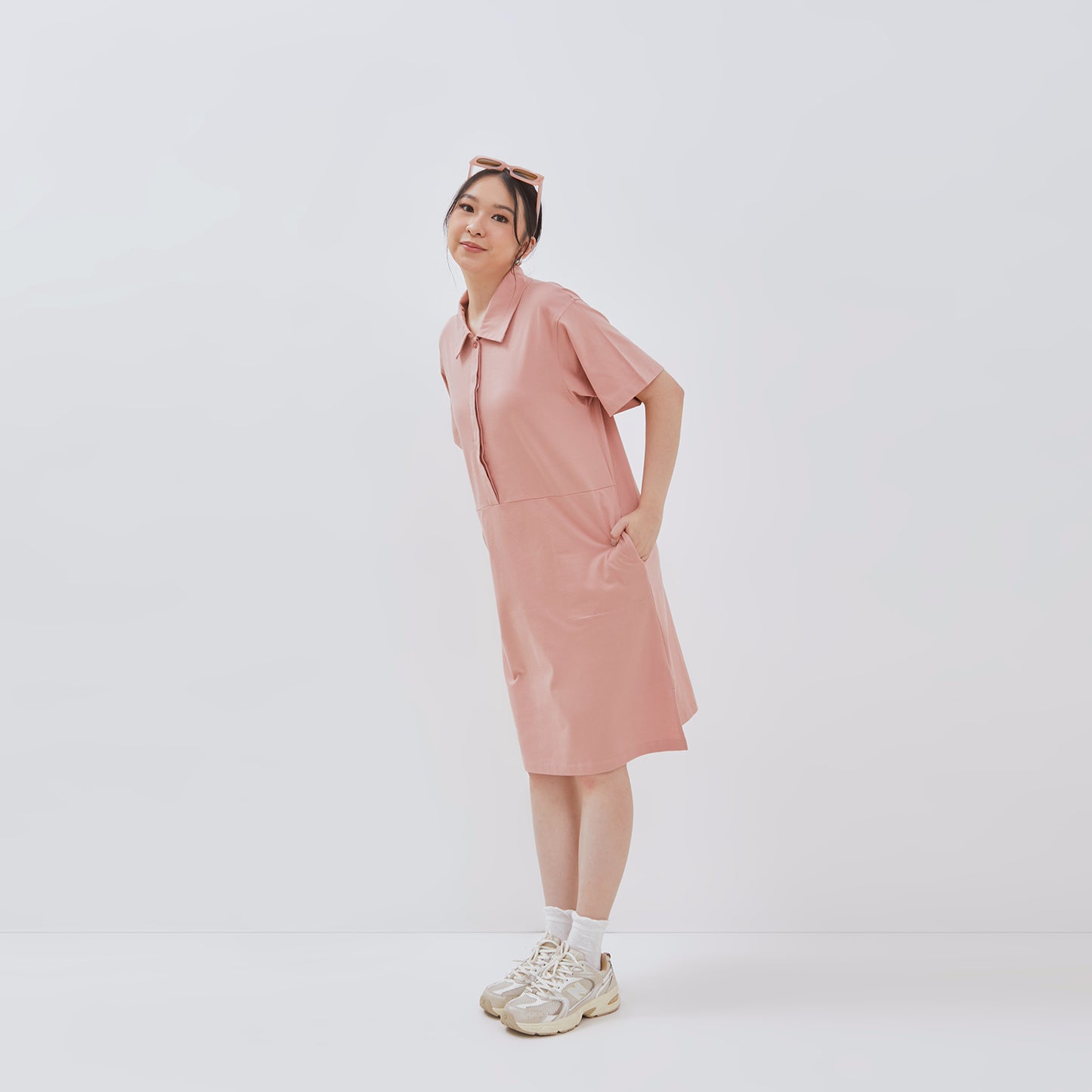 Osella Lizzy Half Buttoned Mini Collared Dress