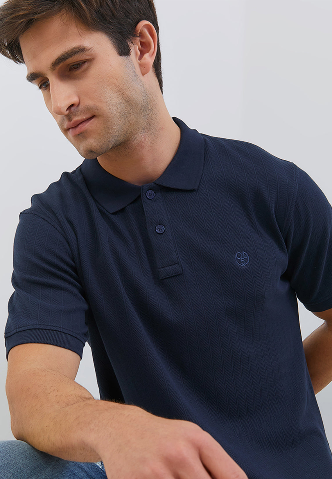 Osella Dean Regular Striped Textured Polo Shirt