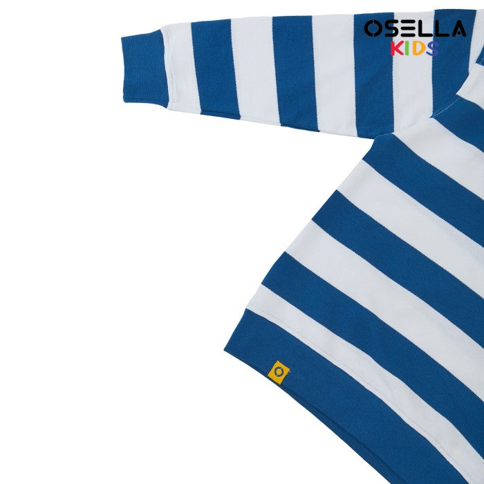 [NEW] OSELLA REGULAR STRIPE SWEATSHIRT IN MYKONOS BLUE AND WHITE 2210500165 | Sweater Anak Laki Laki Lengan Panjang