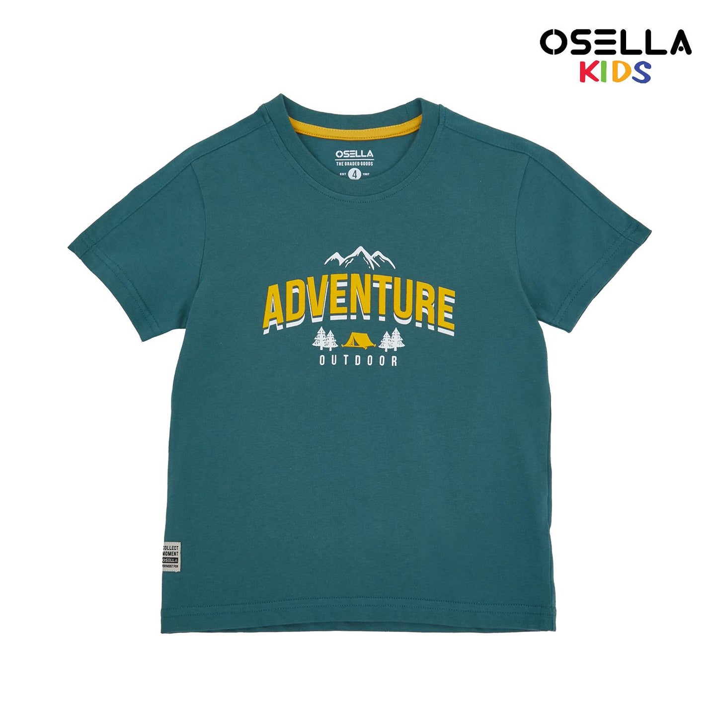 Osella Adventure Print Short Sleeve T-Shirt in Teal Green 2274500619 | Atasan Kaos Lengan Pendek Anak Laki Laki