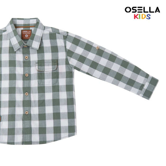 [NEW] Osella Safana Long Sleeve Checkered Shirt 22375001 | Atasan Kemeja Lengan Panjang Anak Laki Laki