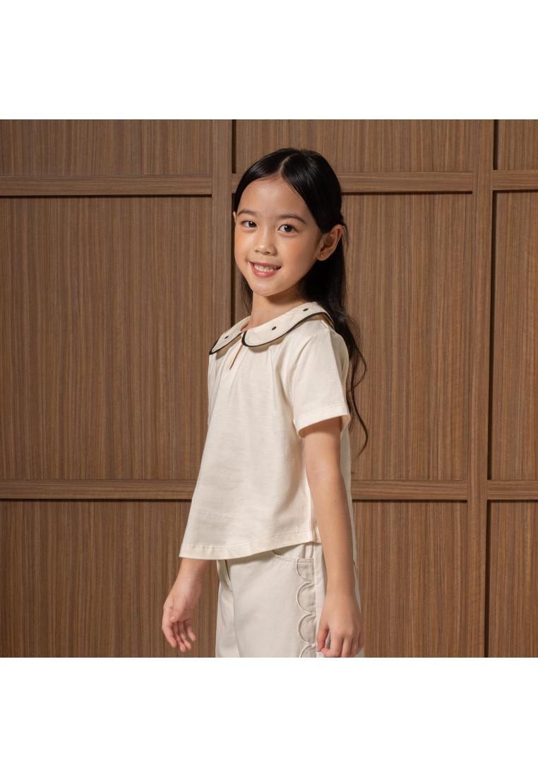 Osella Kids Clara Polka Collar Tee 2336660688 | Atasan Blouse Lengan Pendek Anak Perempuan