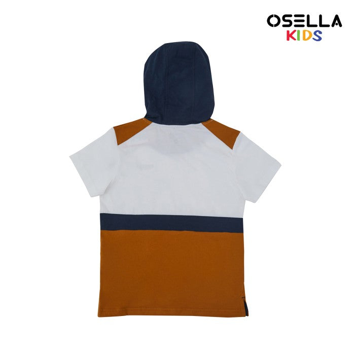 OSELLA COLOR COMBINATION SHORT SLEEVE HOODED T-SHIRT 227A5001