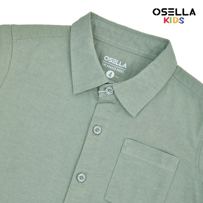 [NEW] Osella Linen Look Short Sleeve Shirt 22325002 | Atasan Kemeja Anak Laki Laki Kerah Reguler
