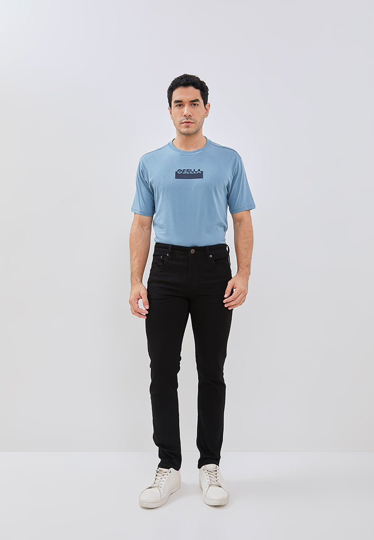 Osella Onyx Slim Fit Jeans In Raw Black