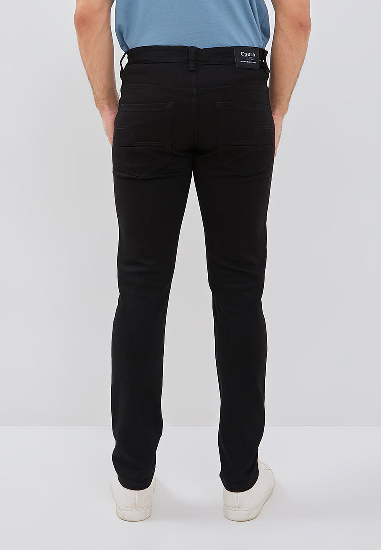 Osella Onyx Slim Fit Jeans In Raw Black