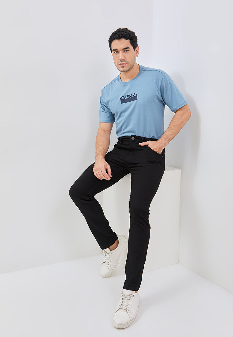 Osella Onyx Slim Fit Jeans In Raw Black