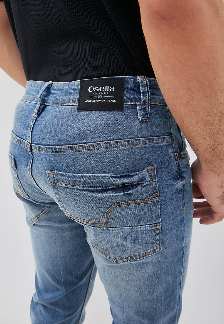 Osella Jaxon Slim Fit Jeans In Dark Wash Denim