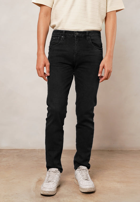 Osella Darly Rippied Slim Fit Denim Pants In Grey Wash