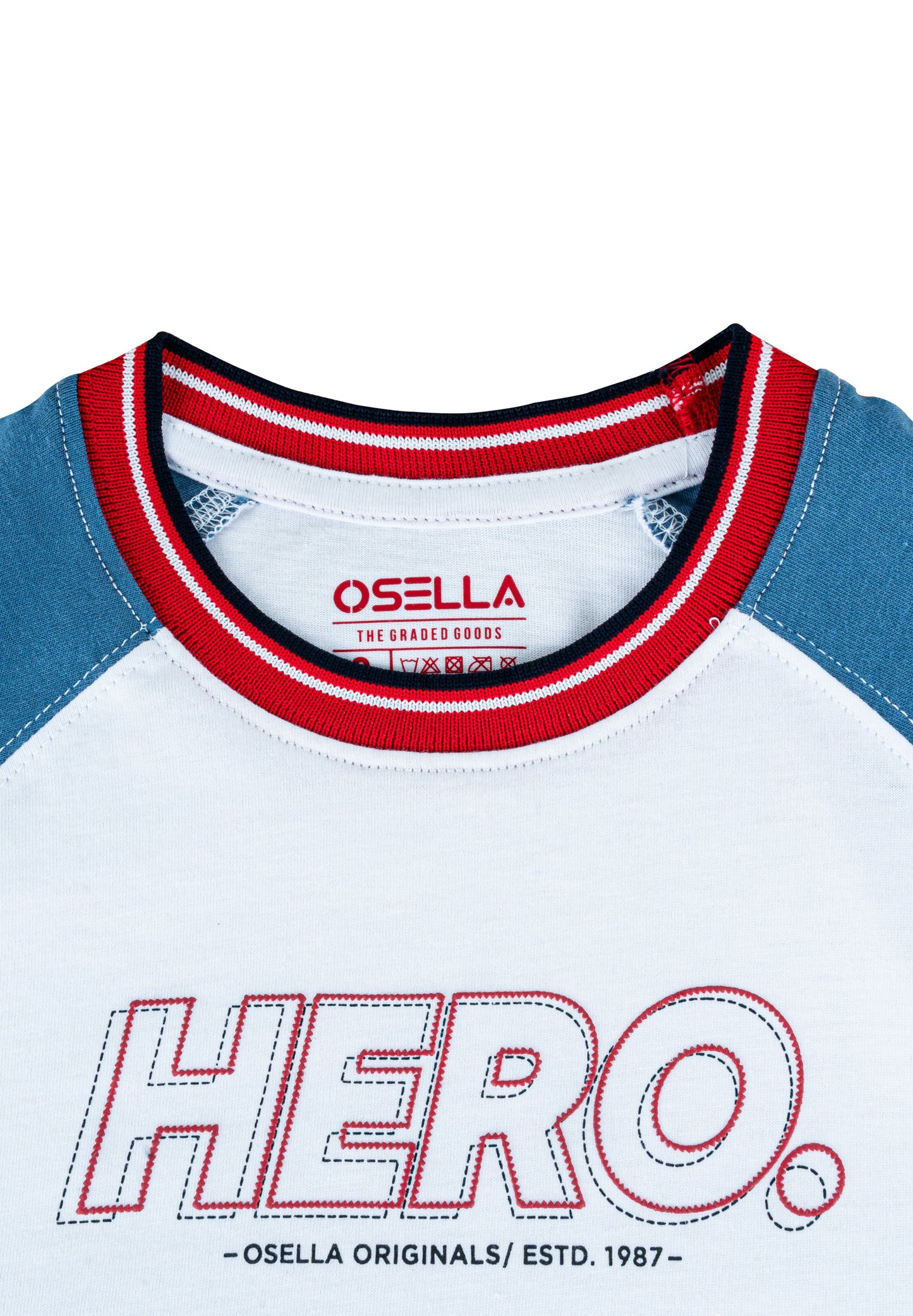 Osella Kids Hero Independence Regular T-Shirt Print In White And Contrast Color Sleeves