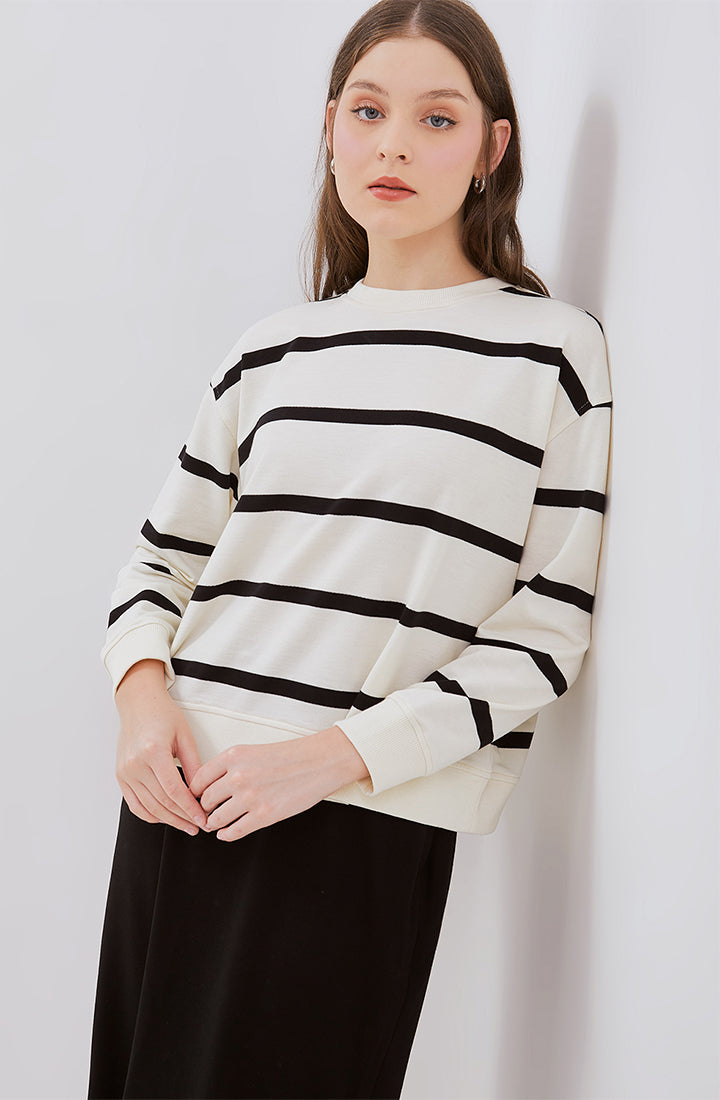 [NEW] Osella Striped Sweatshirt 21115003 | Atasan Rajut Garis Garis Lengan Panjang