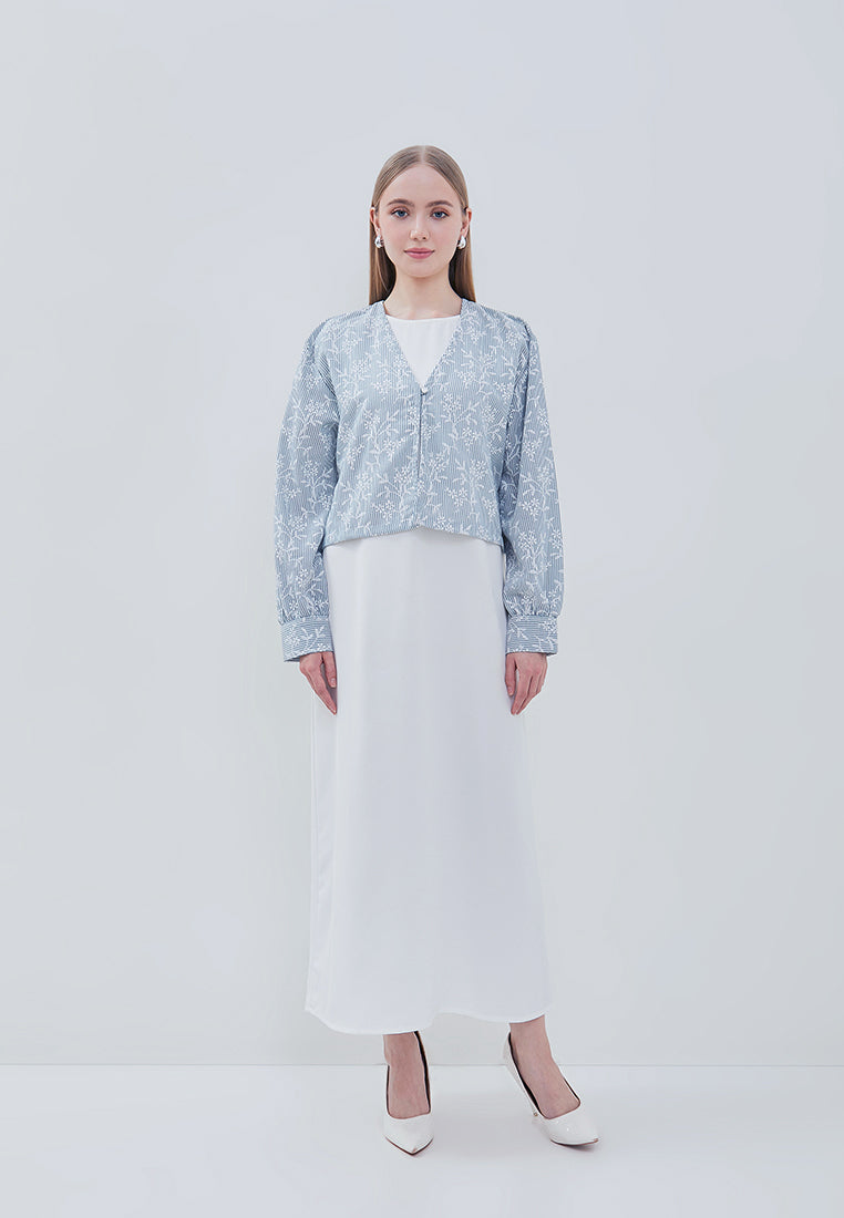 Osella Aleena Long Dress With Striped Outer Set