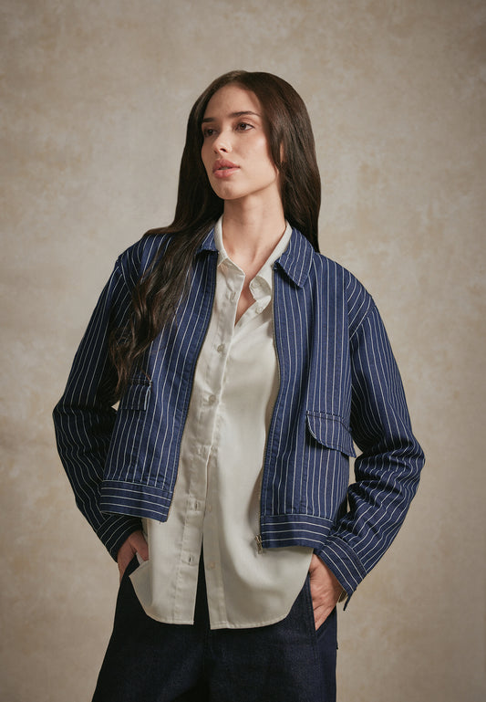 Osella Millie Stripe Denim Jacket